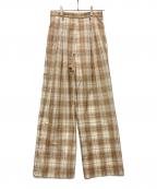 CLANEクラネ）の古着「SHEER STRAIGHT PANTS」｜ブラウン