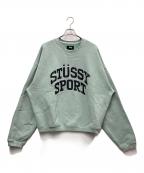 stussyステューシー）の古着「Big Crackle Sport CREW スウェット」｜グリーン