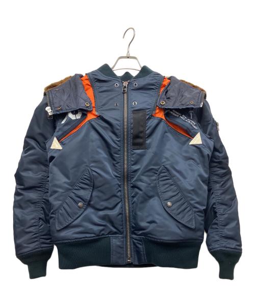 AVIREX（アヴィレックス）AVIREX (アヴィレックス) リモデルMA-1 ネイビー×オレンジ サイズ:Mの古着・服飾アイテム