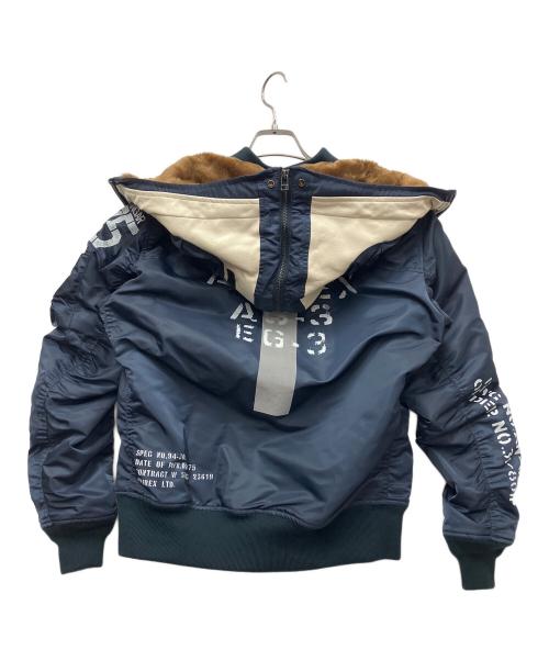 AVIREX（アヴィレックス）AVIREX (アヴィレックス) リモデルMA-1 ネイビー×オレンジ サイズ:Mの古着・服飾アイテム