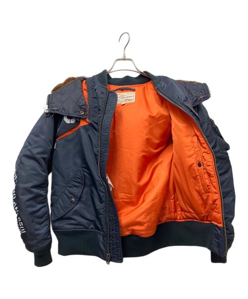 AVIREX（アヴィレックス）AVIREX (アヴィレックス) リモデルMA-1 ネイビー×オレンジ サイズ:Mの古着・服飾アイテム