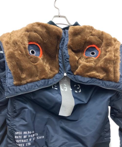 AVIREX（アヴィレックス）AVIREX (アヴィレックス) リモデルMA-1 ネイビー×オレンジ サイズ:Mの古着・服飾アイテム