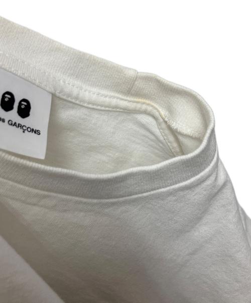 A BATHING APE（アベイシングエイプ）A BATHING APE (アベイシングエイプ) COMME des GARCONS (コムデギャルソン) 半袖Tシャツ ホワイト サイズ:Mの古着・服飾アイテム