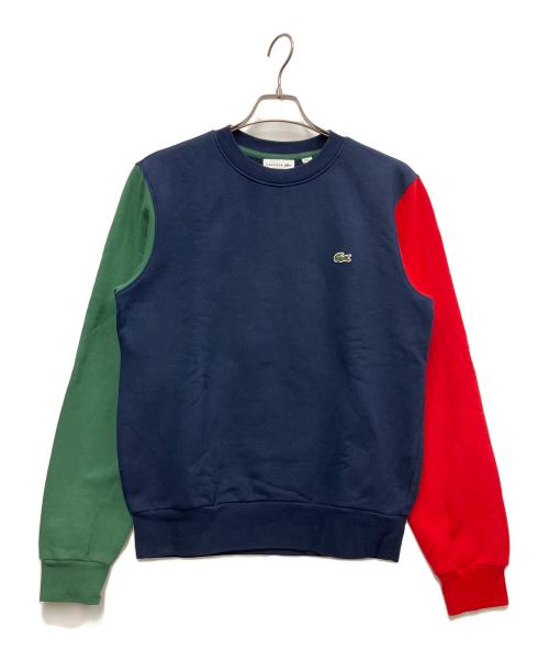 LACOSTE（ラコステ）LACOSTE (ラコステ) スリーブ配色クルーネックスウェット ネイビー サイズ:Sの古着・服飾アイテム