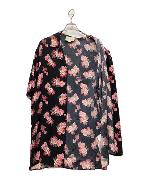 GUCCI（グッチ）GUCCI (グッチ) 半袖シャツ ブラック×ピンク サイズ:46の古着・服飾アイテム
