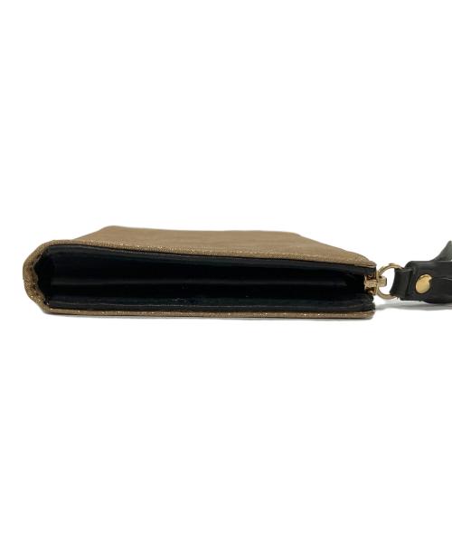 pomtata（ポンタタ）POMTATA (ポンタタ) L-ZIP SHORT WALLET MINI ゴールドカラー色の古着・服飾アイテム