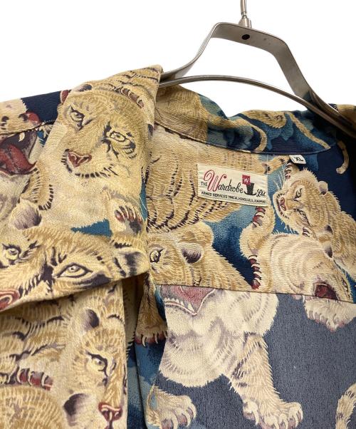 Sun Surf（サンサーフ）Sun Surf (サンサーフ) 百虎 THE WARDROBE 半袖アロハシャツ ベージュ・ネイビー サイズ:ＸＬの古着・服飾アイテム