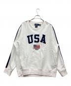 POLO RALPH LAURENポロ・ラルフローレン）の古着「TEAM USA FLEECE SWEAT SHIRT」｜ホワイト×ネイビー