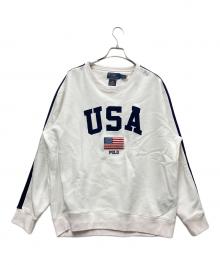POLO RALPH LAUREN（ポロ・ラルフローレン）の古着「TEAM USA FLEECE SWEAT SHIRT」｜ホワイト×ネイビー