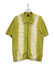 HUF（ハフ）の古着「BLEACH DYED KNIT POLO」｜モスグリーン
