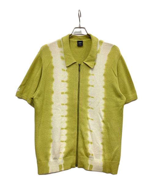 HUF（ハフ）HUF (ハフ) BLEACH DYED KNIT POLO モスグリーン サイズ:Mの古着・服飾アイテム