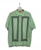 SUPREMEシュプリーム）の古着「Weave Knit Zip Up Polo」｜ミントグリーン