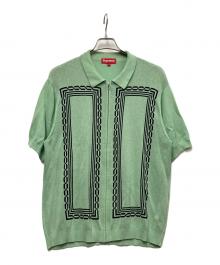 SUPREME（シュプリーム）の古着「Weave Knit Zip Up Polo」｜ミントグリーン