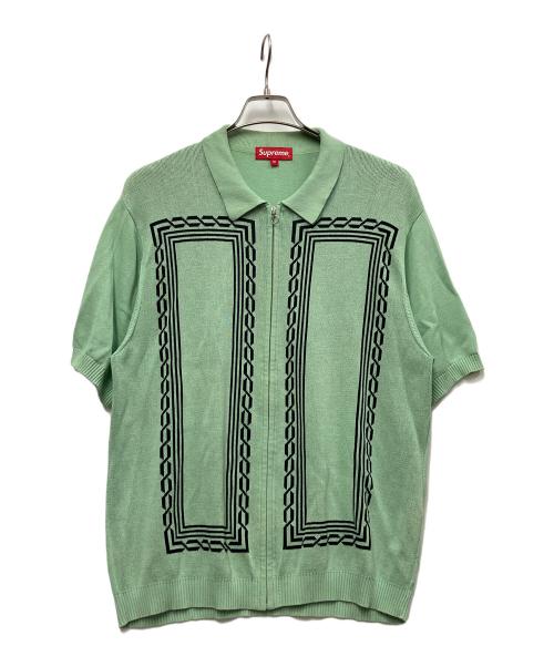 SUPREME（シュプリーム）SUPREME (シュプリーム) Weave Knit Zip Up Polo ミントグリーン サイズ:Mの古着・服飾アイテム