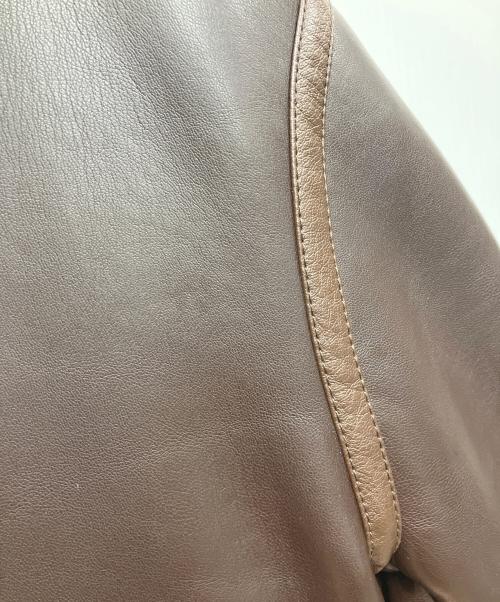 BEAMS HEART（ビームスハート）BEAMS HEART (ビームスハート) フェイクムートン ブルゾン ブラウン サイズ:Lの古着・服飾アイテム