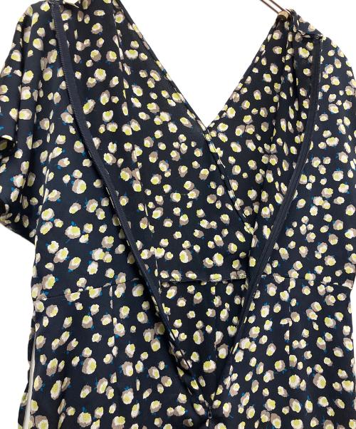 BALLSEY（ボールジィ）BALLSEY (ボールジィ) 半袖ワンピース ブラック×イエロー サイズ:36の古着・服飾アイテム