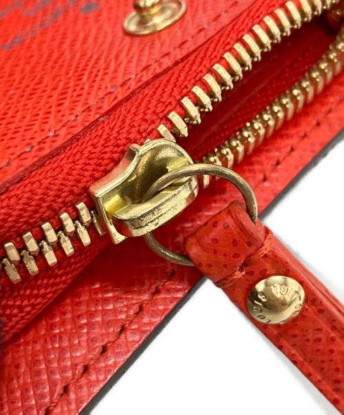LOUIS VUITTON（ルイ ヴィトン）LOUIS VUITTON (ルイ ヴィトン) 2つ折り財布 ブラウン×レッドの古着・服飾アイテム