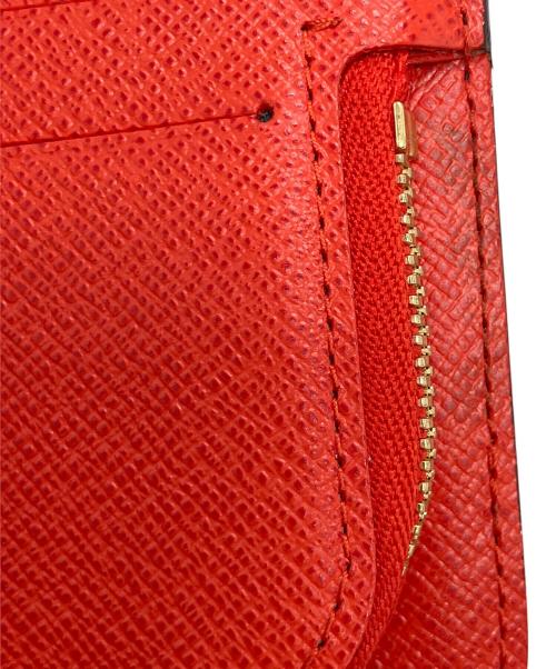 LOUIS VUITTON（ルイ ヴィトン）LOUIS VUITTON (ルイ ヴィトン) 2つ折り財布 ブラウン×レッドの古着・服飾アイテム