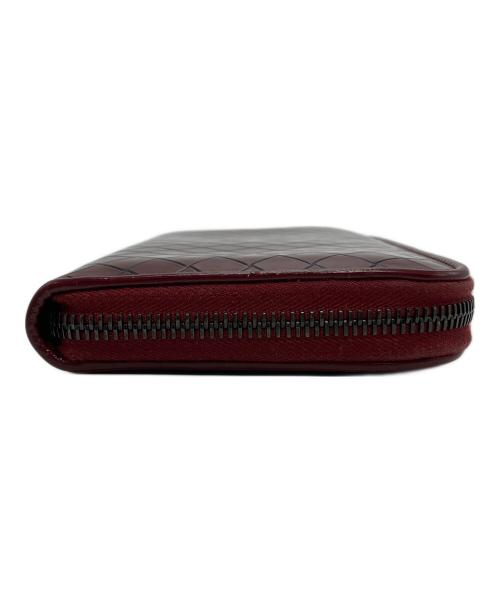 BOTTEGA VENETA（ボッテガベネタ）BOTTEGA VENETA (ボッテガベネタ) イントレチャート　ラウンドファスナー財布 ボルドーの古着・服飾アイテム