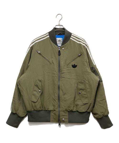 adidas Originals（アディダスオリジナル）adidas Originals (アディダスオリジナル) ニュー パデッドジャケット カーキ×ホワイト サイズ:XLの古着・服飾アイテム