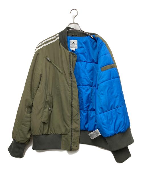 adidas Originals（アディダスオリジナル）adidas Originals (アディダスオリジナル) ニュー パデッドジャケット カーキ×ホワイト サイズ:XLの古着・服飾アイテム