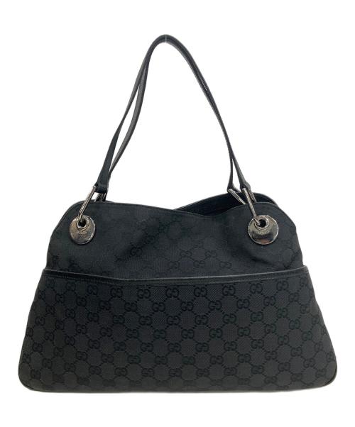 GUCCI（グッチ）GUCCI (グッチ) GGキャンバス	エクリプス　ショルダーバッグ ブラックの古着・服飾アイテム