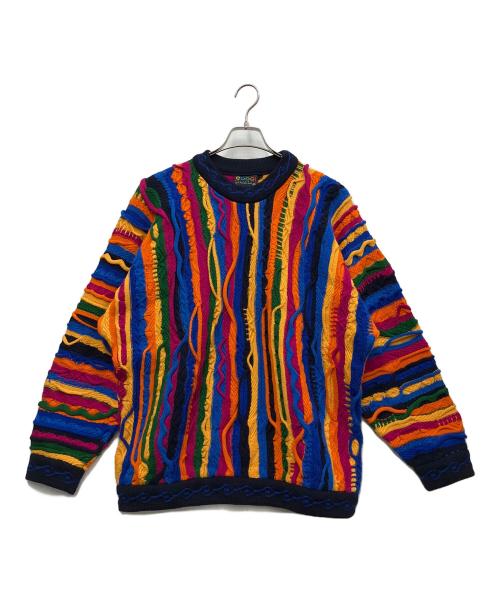 Coogi（クージー）Coogi (クージー) 厚手ニット ブルー・イエロー サイズ:Mの古着・服飾アイテム