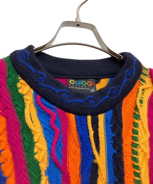 Coogi（クージー）Coogi (クージー) 厚手ニット ブルー・イエロー サイズ:Mの古着・服飾アイテム