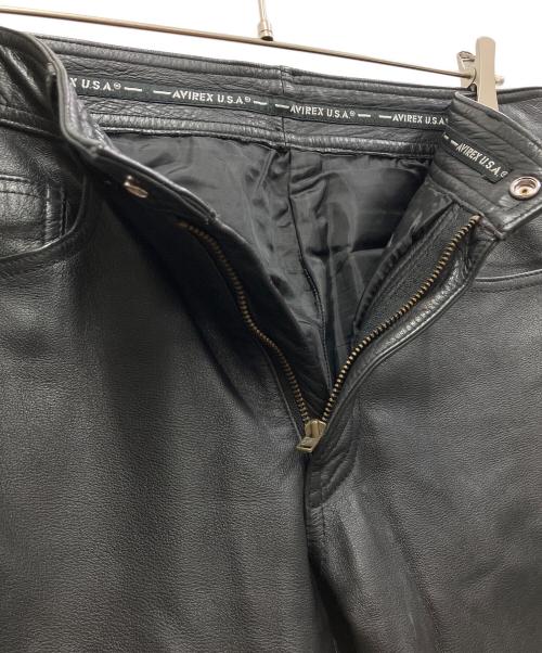 AVIREX（アヴィレックス）AVIREX (アヴィレックス) カウレザーパンツ ブラック サイズ:34の古着・服飾アイテム