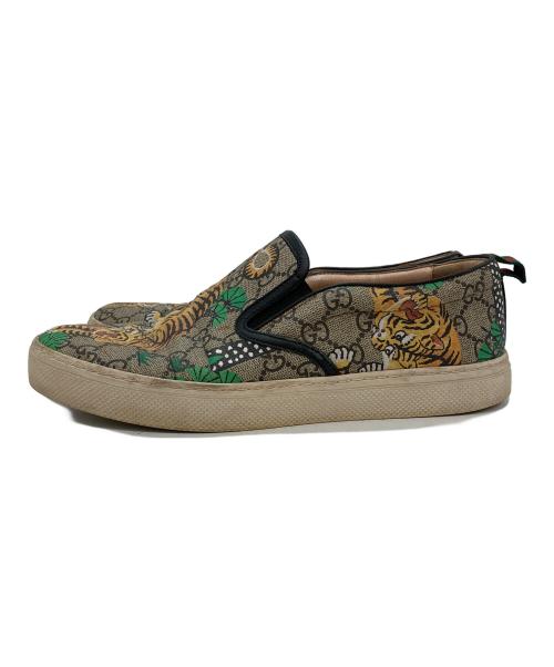 GUCCI（グッチ）GUCCI (グッチ) GGスプリーム ベンガルタイガー スリッポン マルチカラー サイズ:7の古着・服飾アイテム