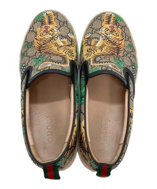 GUCCI（グッチ）GUCCI (グッチ) GGスプリーム ベンガルタイガー スリッポン マルチカラー サイズ:7の古着・服飾アイテム