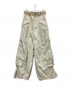 Knuth Marfクヌースマーフ）の古着「docking nylon pants(unisex)」｜アイボリー×ベージュ