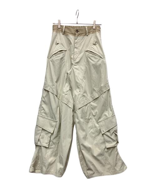 Knuth Marf（クヌースマーフ）Knuth Marf (クヌースマーフ) docking nylon pants(unisex) アイボリー×ベージュ サイズ:Sの古着・服飾アイテム