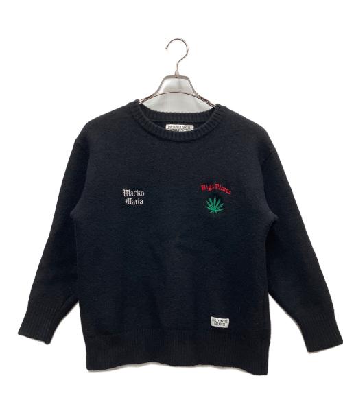 HIGH TIMES（ハイ タイムズ）HIGH TIMES (ハイ タイムズ) WACKO MARIA (ワコマリア) 厚手ニット ブラック サイズ:Mの古着・服飾アイテム