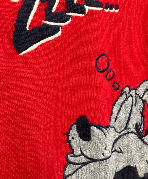 COACH（コーチ）COACH (コーチ) 厚手ニット レッド×ネイビー サイズ:Sの古着・服飾アイテム