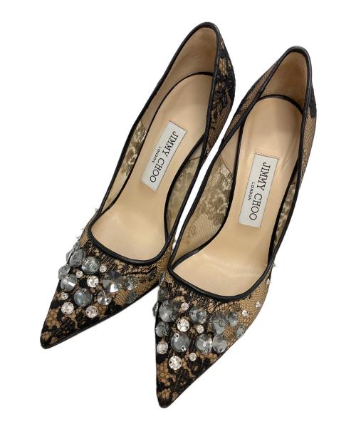 JIMMY CHOO（ジミーチュウ）Jimmy Choo (ジミーチュウ) ヒールパンプス ベージュ×ブラック サイズ:36　1/2の古着・服飾アイテム