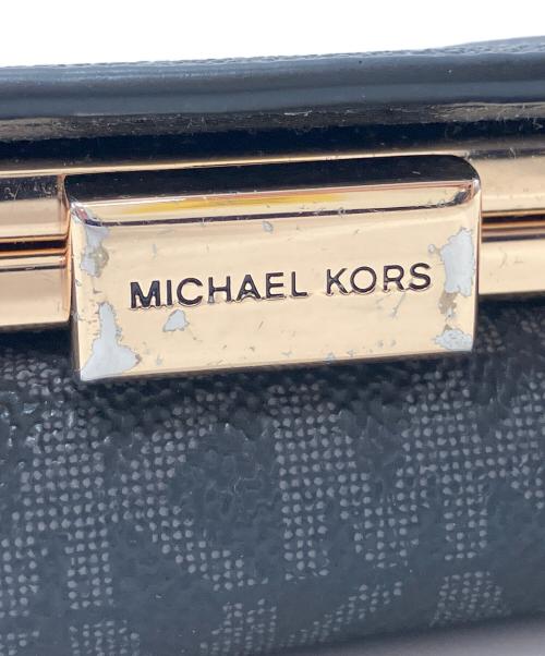 MICHAEL KORS（マイケルコース）MICHAEL KORS (マイケルコース) コンパクトウォレットミディアム ブラックの古着・服飾アイテム