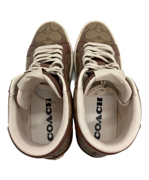 COACH（コーチ）COACH (コーチ) ハイカットスニーカー ブラウン×ベージュ サイズ:23の古着・服飾アイテム