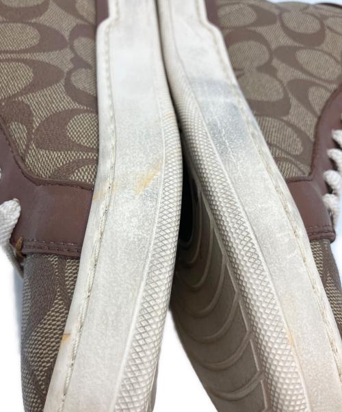 COACH（コーチ）COACH (コーチ) ハイカットスニーカー ブラウン×ベージュ サイズ:23の古着・服飾アイテム
