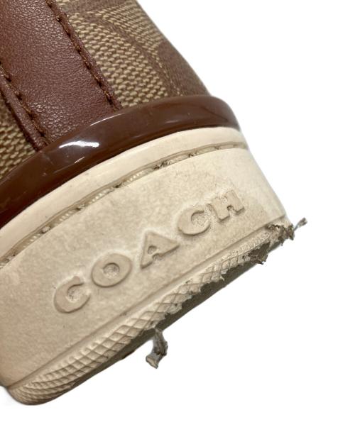 COACH（コーチ）COACH (コーチ) ハイカットスニーカー ブラウン×ベージュ サイズ:23の古着・服飾アイテム