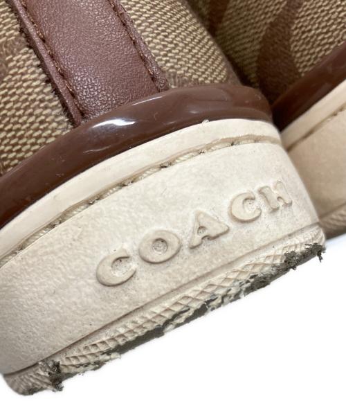 COACH（コーチ）COACH (コーチ) ハイカットスニーカー ブラウン×ベージュ サイズ:23の古着・服飾アイテム