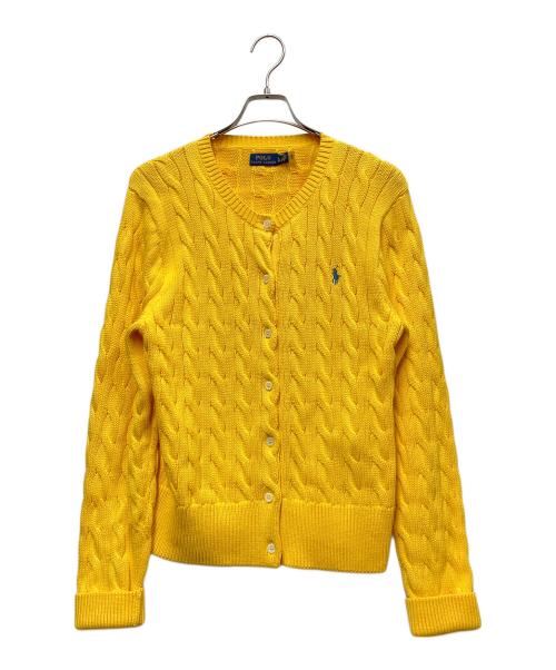POLO RALPH LAUREN（ポロ・ラルフローレン）POLO RALPH LAUREN (ポロ・ラルフローレン) ケーブルニットカーディガン イエロー サイズ:XLの古着・服飾アイテム