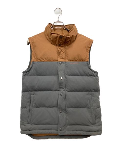 Patagonia（パタゴニア）Patagonia (パタゴニア) ビビー・ダウン・ベスト グレー×ブラウン サイズ:Sの古着・服飾アイテム