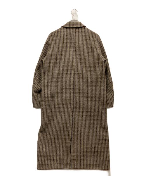 STEVEN ALAN（スティーブンアラン）STEVEN ALAN (スティーブンアラン) チェックロングウールコート ブラウン サイズ:Mの古着・服飾アイテム