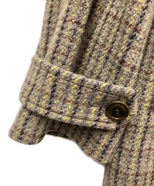 STEVEN ALAN（スティーブンアラン）STEVEN ALAN (スティーブンアラン) チェックロングウールコート ブラウン サイズ:Mの古着・服飾アイテム