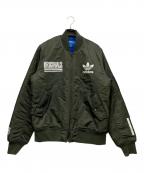 adidas Originalsアディダスオリジナル）の古着「ロゴ ボンバー ジャケット」｜グリーン