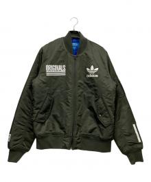 adidas Originals（アディダスオリジナル）の古着「ロゴ ボンバー ジャケット」｜グリーン