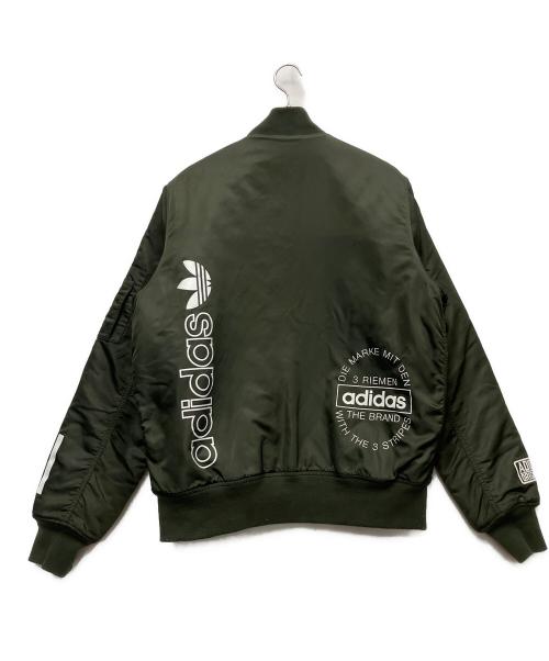 adidas Originals（アディダスオリジナル）adidas originals (アディダスオリジナル) ロゴ ボンバー ジャケット グリーン サイズ:XOの古着・服飾アイテム