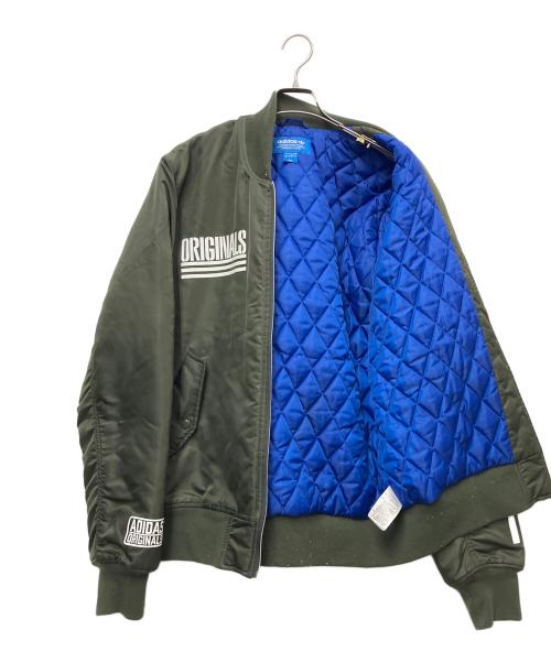 adidas Originals（アディダスオリジナル）adidas originals (アディダスオリジナル) ロゴ ボンバー ジャケット グリーン サイズ:XOの古着・服飾アイテム