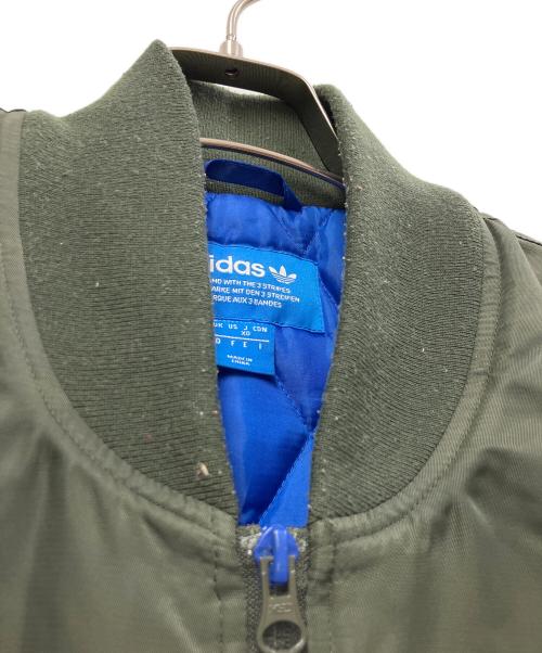 adidas Originals（アディダスオリジナル）adidas originals (アディダスオリジナル) ロゴ ボンバー ジャケット グリーン サイズ:XOの古着・服飾アイテム